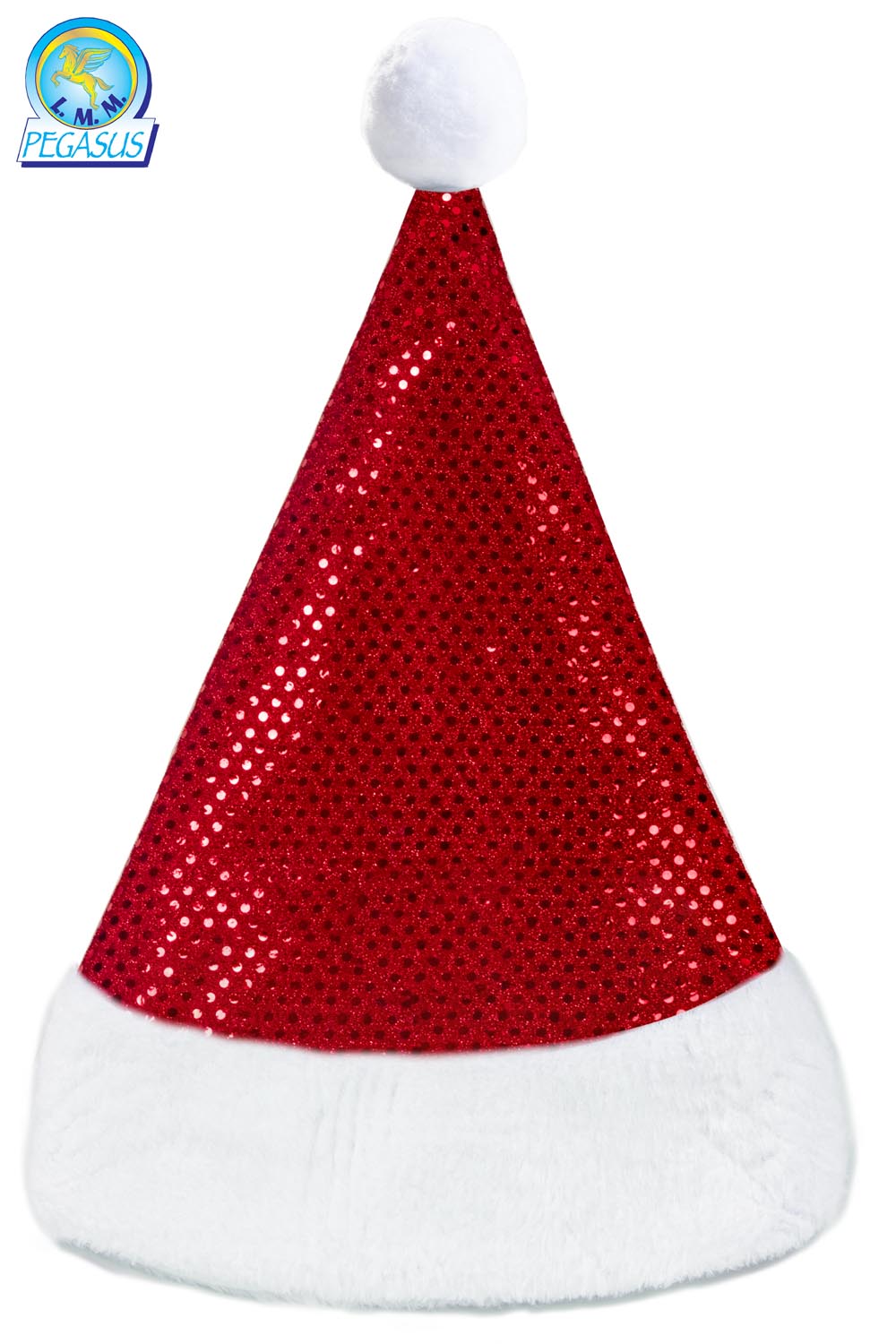 CAPPELLO BABBO NATALE LUSSO PAILLETTES ROSSO